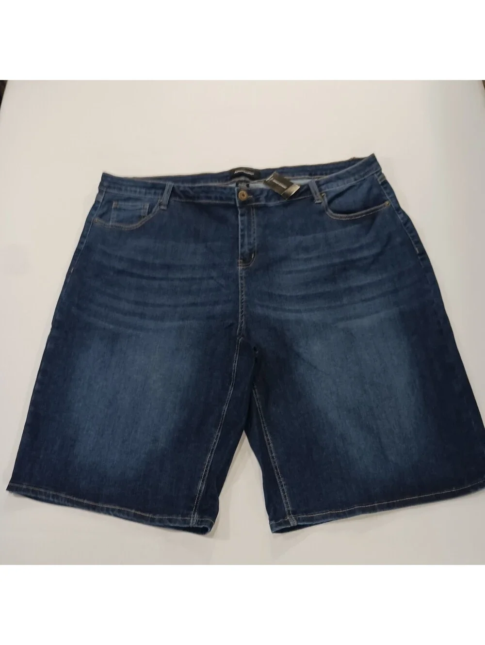 Ashley Stewart Women's Blue Cotton Blend Denim Shorts Size 26 (46×13.5)